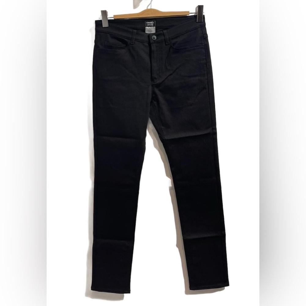 CHANEL Uniform Women's Straight Leg Black Pants Size 40 U.S. Size L.